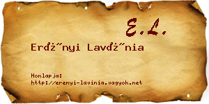 Erényi Lavínia névjegykártya